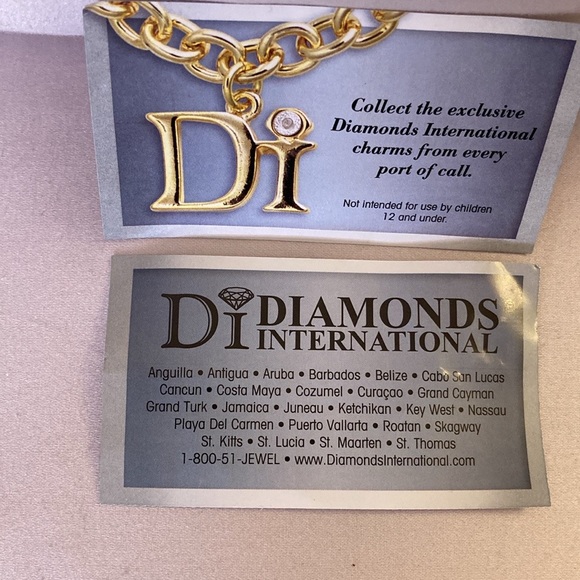 NWOT - Diamonds International Brassy Gold Tone Metal Hanging Cruise Ship Charm - Picture 7 of 8